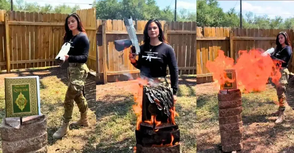 Valentina Gomez Burn Holly Quran in Texas